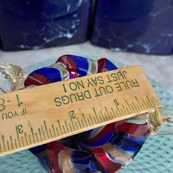 Vase hand blow mini shot with gold venetian, glass NYC 1993 on 5th Ave mine - Picture 6 of 9